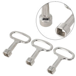 3 Pack Square Key 8mm Plumbing Hole Faucet Key Water Valve Faucet Square Sleeve Stainless Steel Lock Electric Cabinet Door Lock