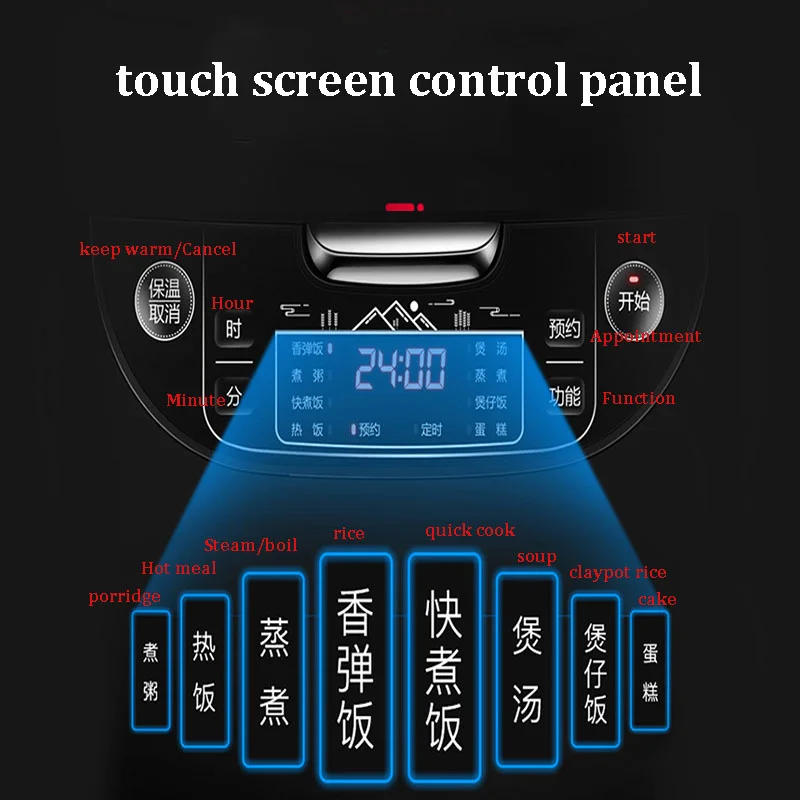 Description Picture 5 of item5L Electric Cooker Home Cooking Machine Make Porridge Soup Multicooker Electric Steamer High Pressure Rice Cooker Slow Cooker