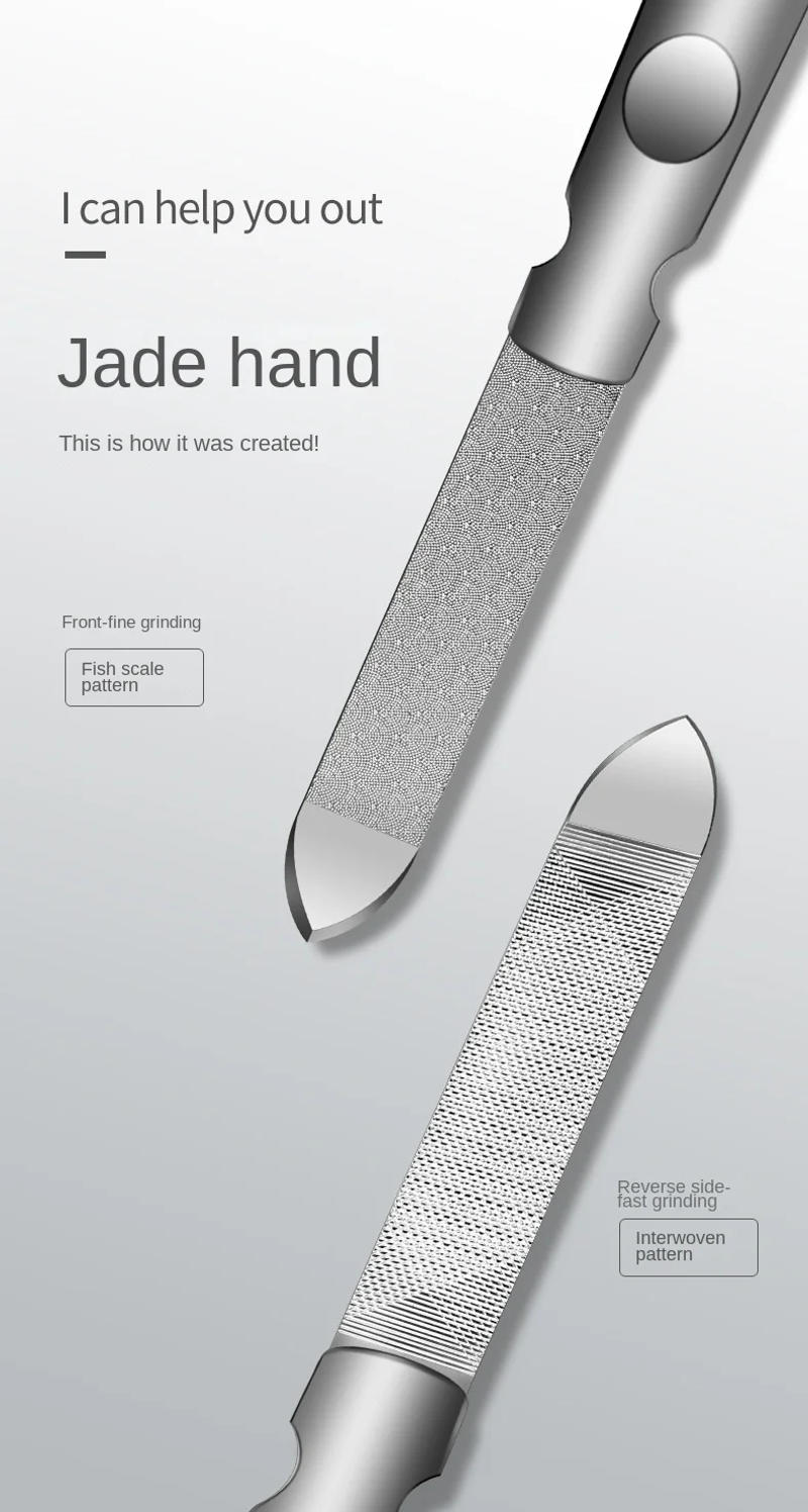 Description Picture 3 of item1pc Stainless Steel Double Side Nail File Styling Accessories Polish Remover For Buffer Manicure Tools For Salon Home And Travel