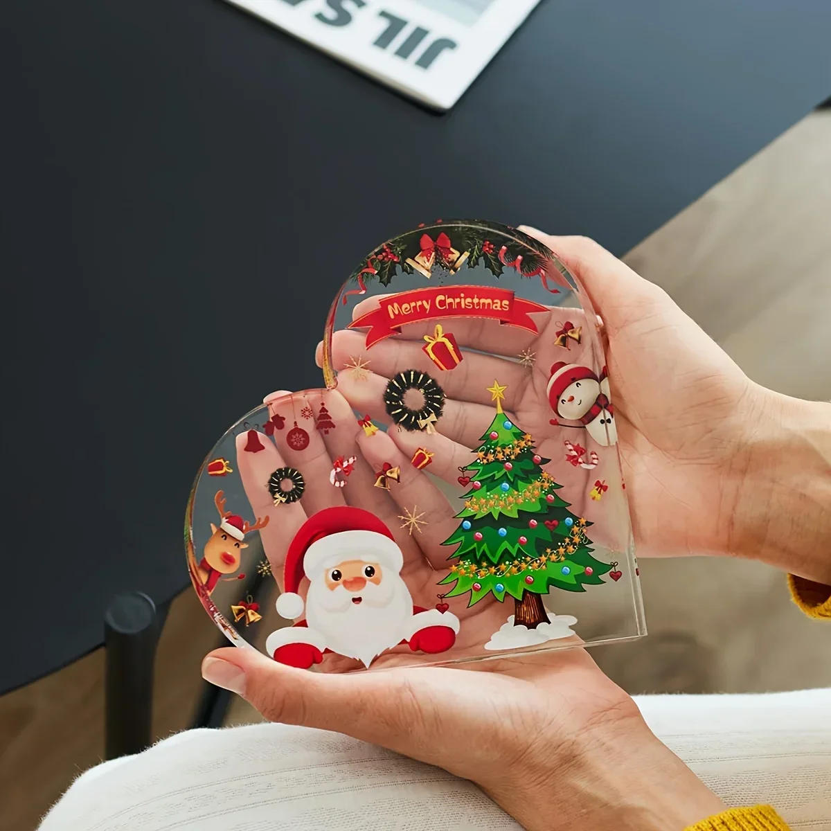 Description Picture 3 of itemCute Heart Shaped Christmas Decorations for Dining Table Office Counter Desk Shelf, Home, Xmas Gifts for Mom Friends Women/Girls