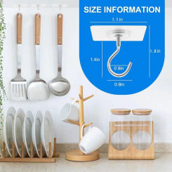 No Drilling Small Plant Sticky Hooks Adhesive Ceiling Hooks Strong Bearing Sticky Rack Kitchen Wall Key Hangers  For Door Shower