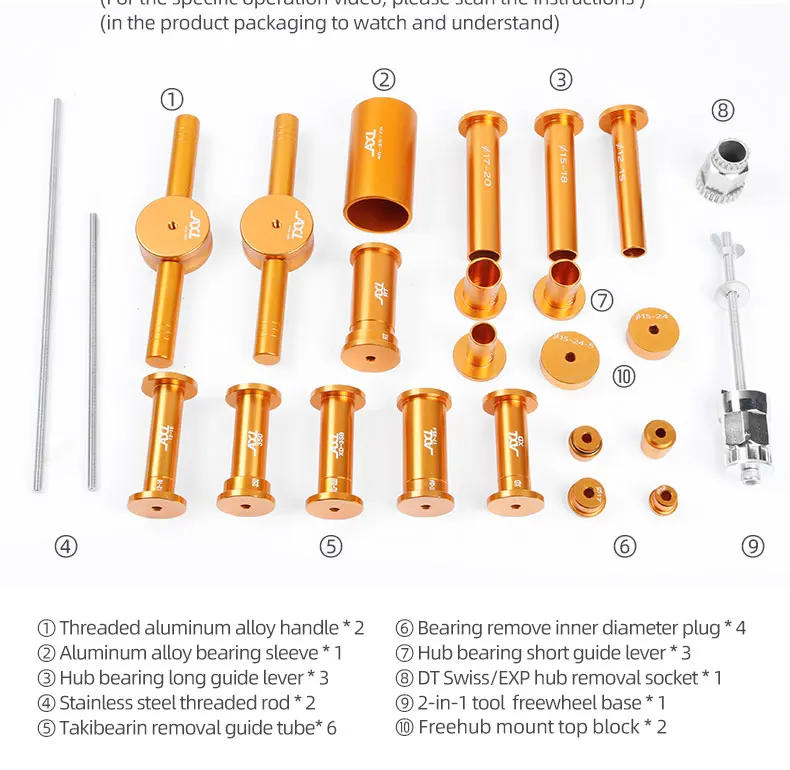 Description Picture 4 of itemBicycle Extractor Bearings Installation Removal Tool Kit Wheels/Hub Bearings Bicycle Accessories Bike Star Ratchet Removal Tools