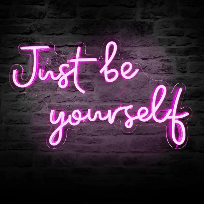 Description Picture 2 of itemJust Be Yourself Neon Sign, LED Neon Light Sign with Dimmer Switch, Suitable for Bedroom Wall Decoration Bar Men Cave Decoration