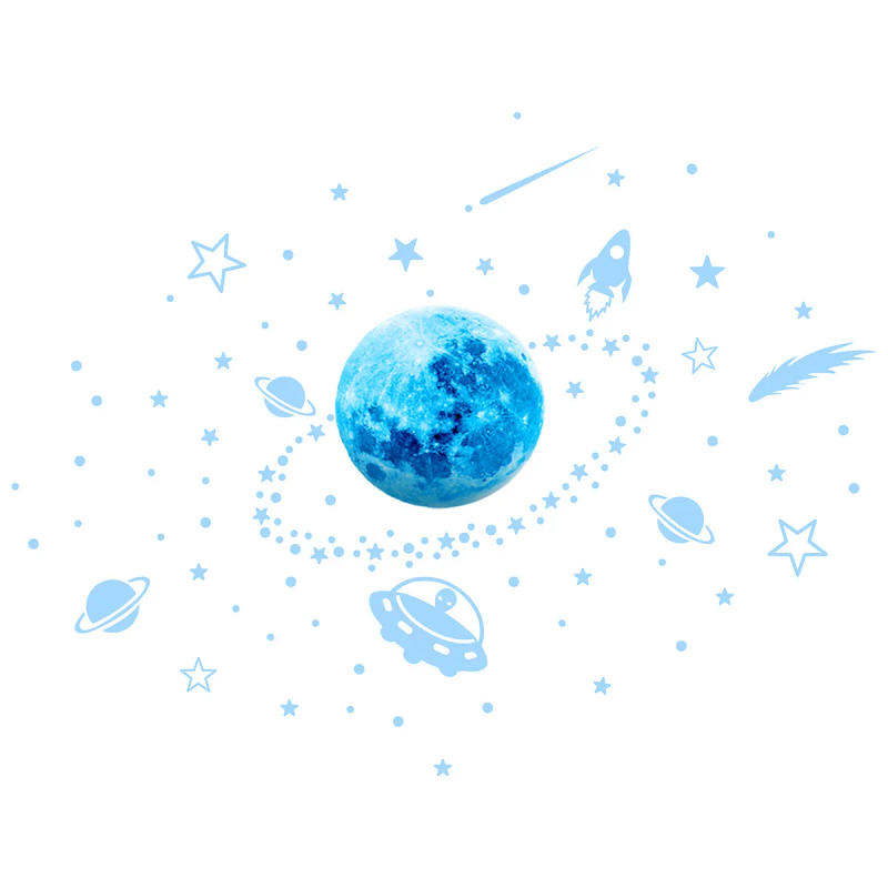 Description Picture 5 of itemGlow-in-The-Dark Stars Moon Wall Stickers Easy to Install Realistic Create Romantic Atmosphere Luminous Wall Decals