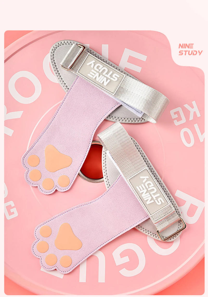 Description Picture 2 of itemWomen Cowhide Weight Lifting Grips Silicone non-slip With Wrist Straps Lifting Strap Gym Deadlifts Pull Ups Lifting Grip Gloves