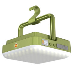 Rechargeable Lantern Portable Outdoor Camp Light Hanging Night Market Outdoor Lamp Magnet Emergency Light Green