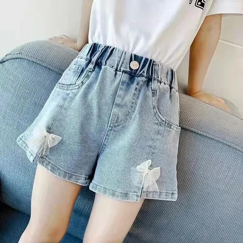 Description Picture 2 of itemChildren's Clothing, Girls' Shorts Summer 2025 New Style Children's Denim Shorts, Girls' Outerwear Pants Casual Versatile Hot