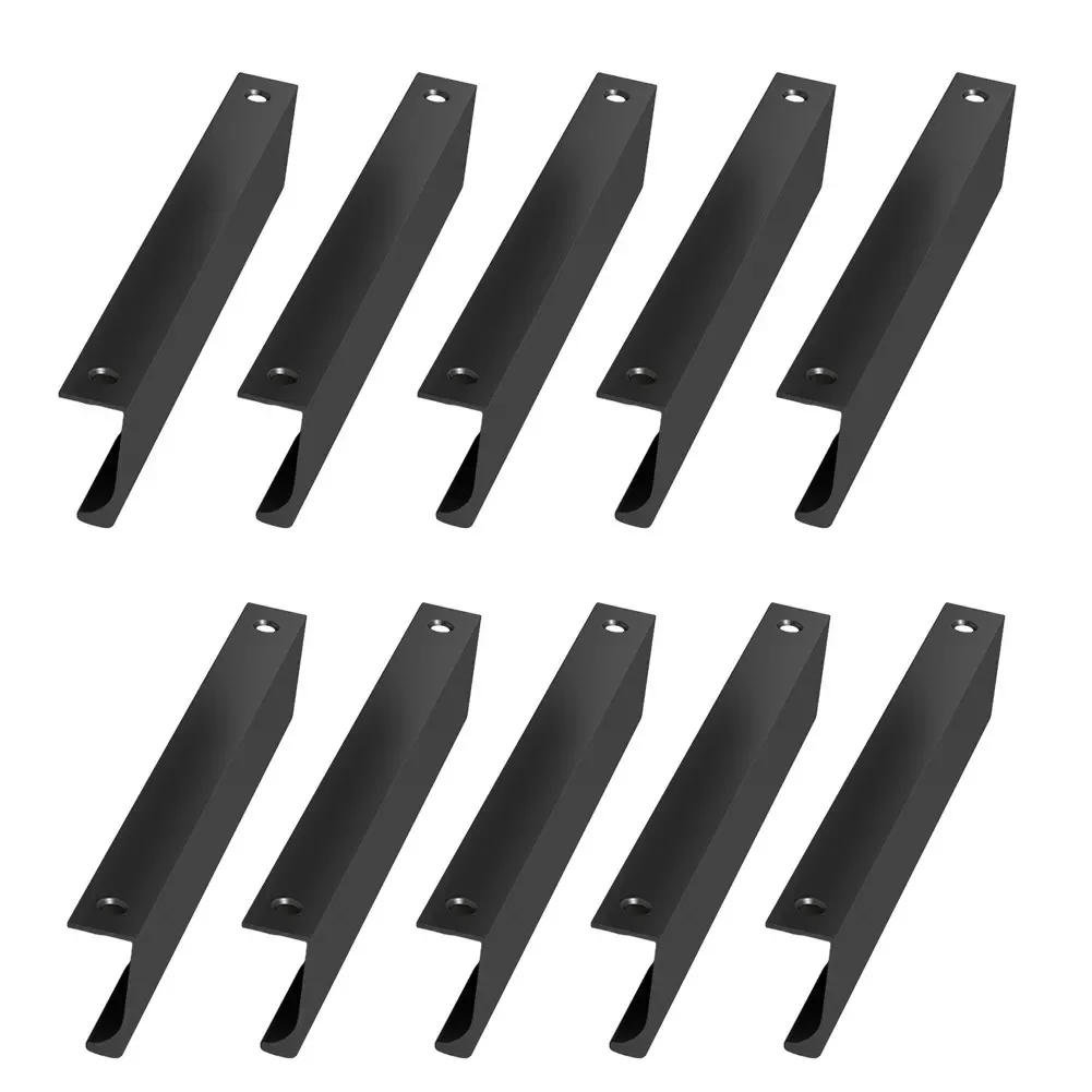 Description Picture 5 of item10 Pcs Black Finger Pulls Aluminum Alloy Door Hands For Cabinets Modern Edge Handles Dresser Drawers Home Hardware