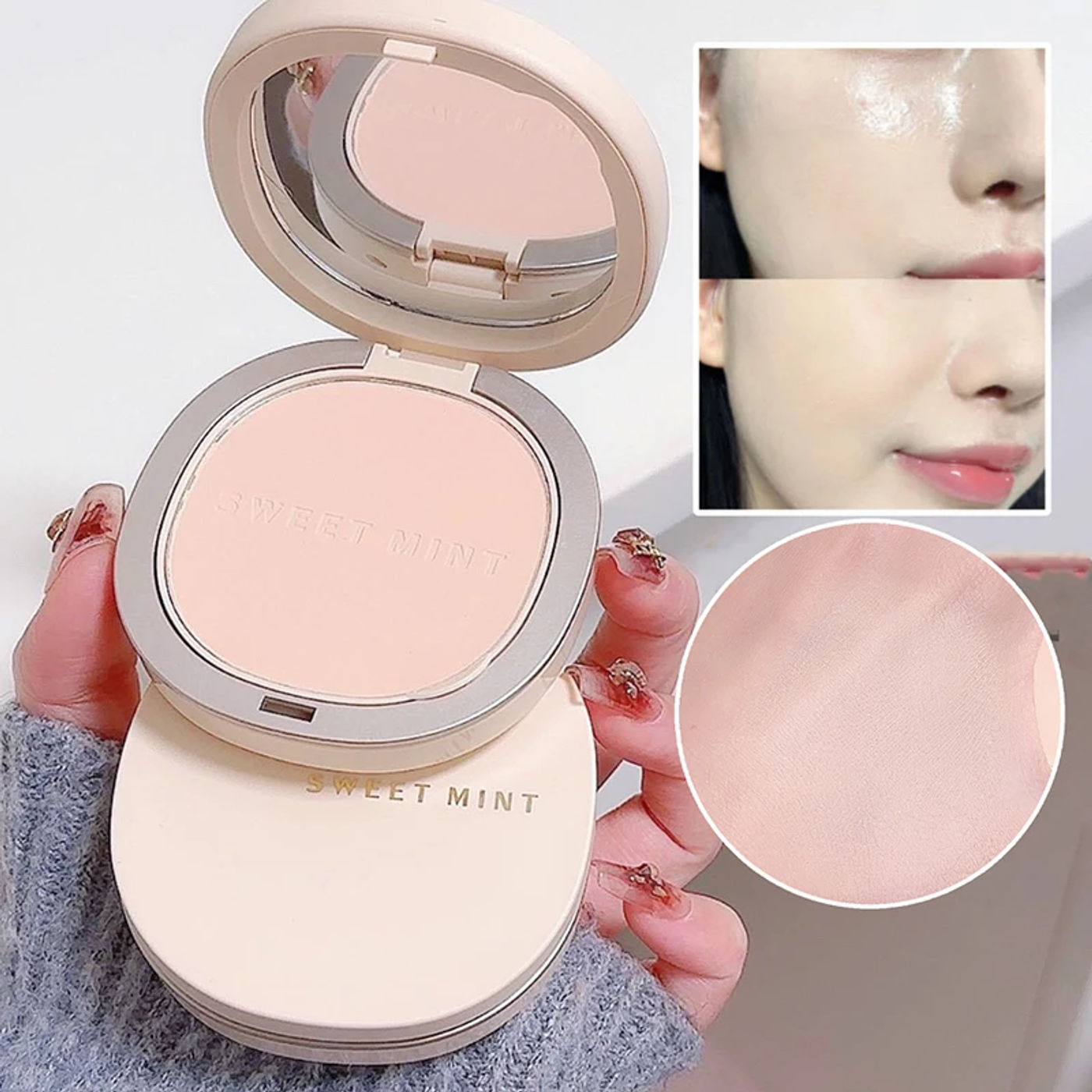 Description Picture 5 of itemMatte Cushion Compact Powder Waterproof Lasting Oil Control Natural Face Setting Powder Loose Translucent Powder Dupes Makeup