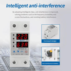 63A 230V Din rail adjustable over under voltage protective protector relay protection digital electric voltage protector