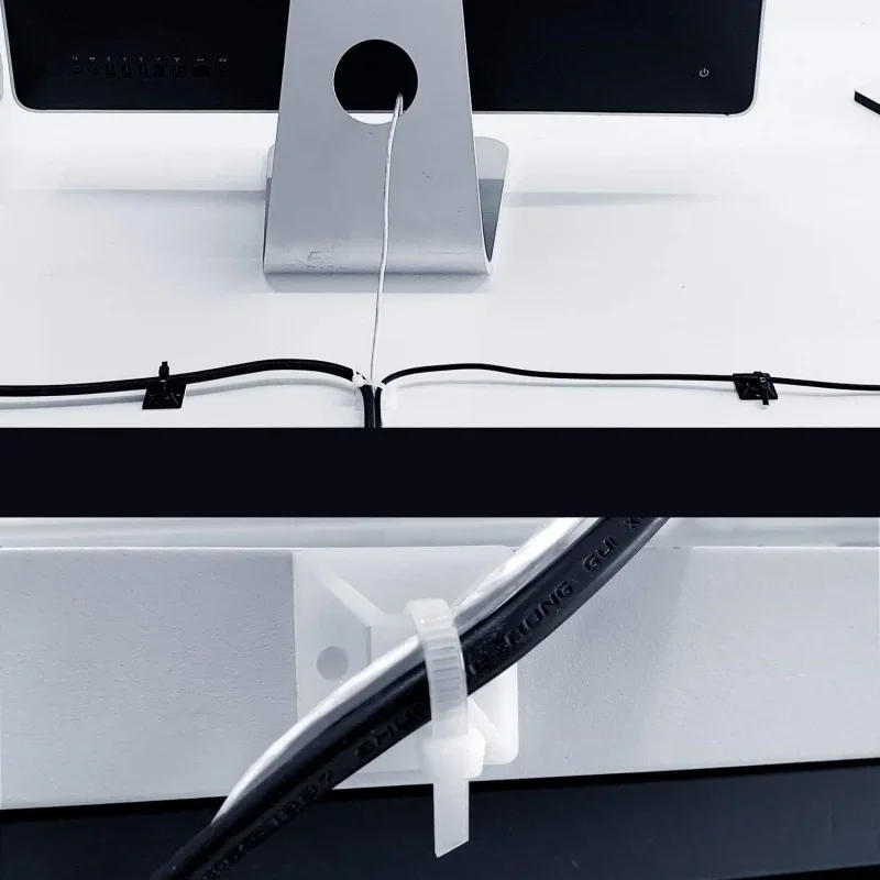 Description Picture 4 of itemSelf-locking plastic nylon tie  + Nylon Square Plastic 3M Self Adhesive Wire Zip Fixed Seat Holder Cable Tie Mount Base