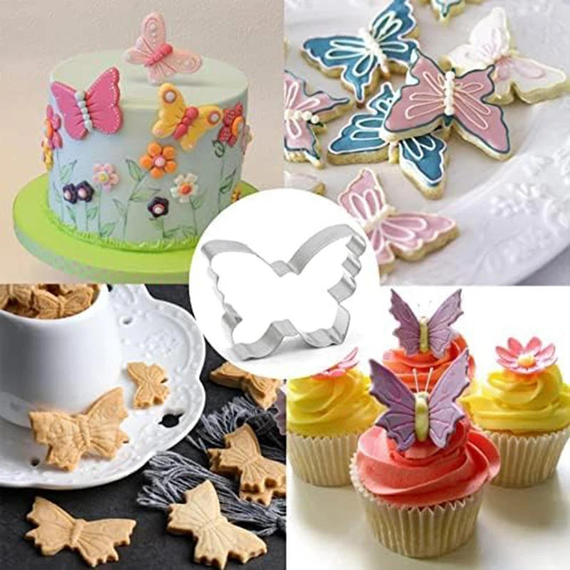 Description Picture 4 of itemStainless Steel Biscuit Mold Set,Butterfly Cookie Cutter Kit,DIY Cake Decoration Tool,Chocolate Pastry Baking Snacks Mold, 5Pcs
