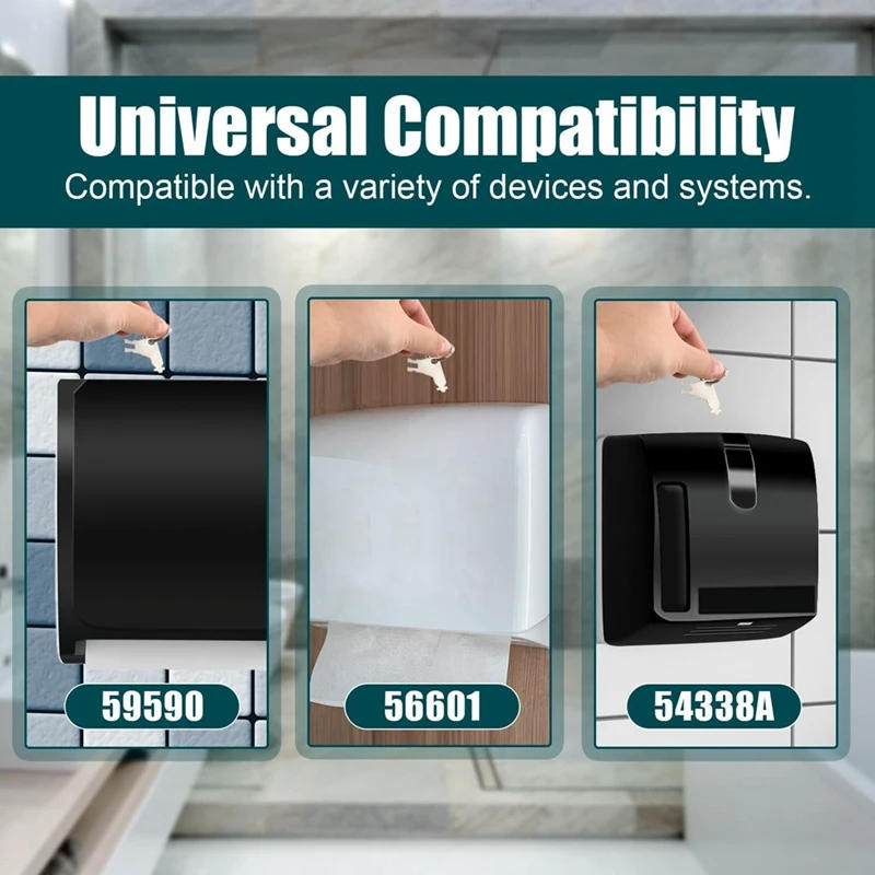 Description Picture 5 of item20Pcs Paper Towel Dispenser Key, Plastic & Metal Toilet Paper Holder Dispenser Key Replacement With 20 Key Rings