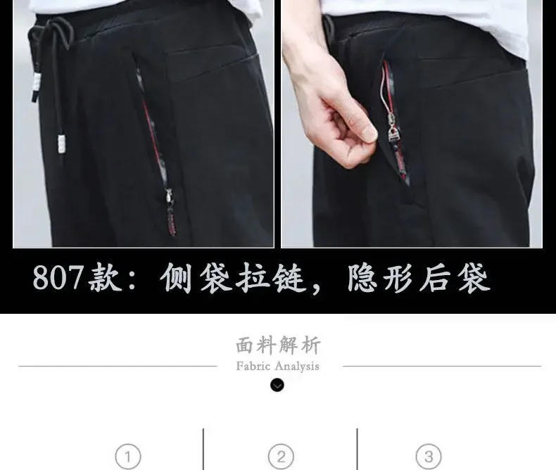 Description Picture 5 of itemMen's Casual Pants Silk Korean Fit Loose Large Straight Pants Clothing y2k streetwear cargo Man pants