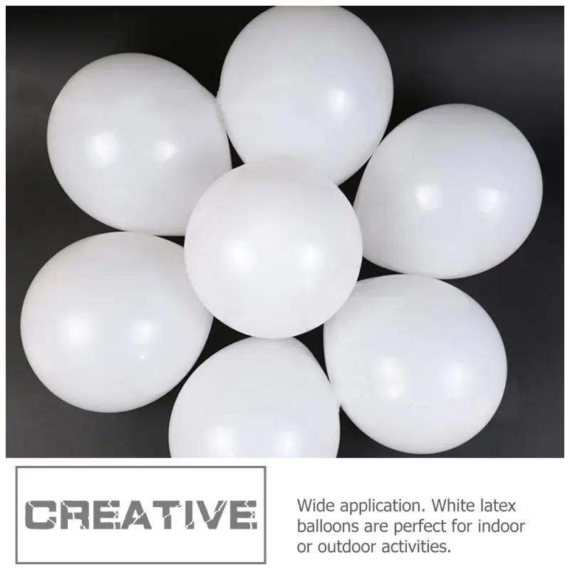 Description Picture 5 of item100Pcs Bulk Wedding Decor Round White Balloon Birthday Balloons Men Set 25.4X25.4X25.4CM Party Emulsion Decorations Indoor Man