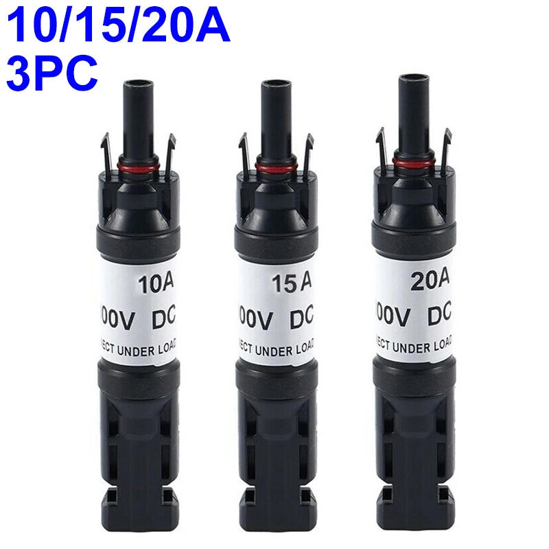 Description Picture 2 of item3pcs Solar PV Fuse Connector Photovoltaic Fuse Diode Connector 10/15/20A IP67 Protection Panel Cable Blocking Fuse Holder