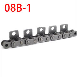 1.5 Meter Single Vertical Straight Plate Roller Drive Transmission Conveyor Chain With Single Hole For 08B Sprocket Gear