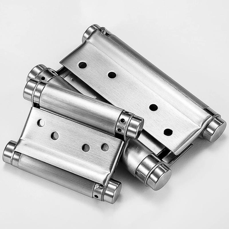 Description Picture 5 of item1pc Double Spring Hinge 2 Way Free Door Hinge Stainless Steel Automatic Door Closing Garage Door Hinges Fence Dedicated Hardware