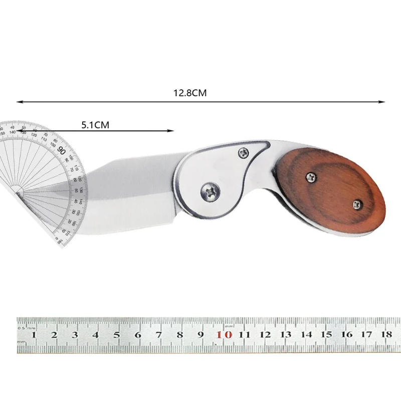 Description Picture 2 of itemMini Pocket Tactical Knife Assisted Folding Knives Wooden Handle Survive Camping Hunting EDC Tool for Men Women Gifts