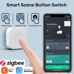 Zigbee 3.0 Mini Button Tuya Smart Scene Switch Smart Life App Wireless Remote Control Home Automation Zigbee Gateway Need