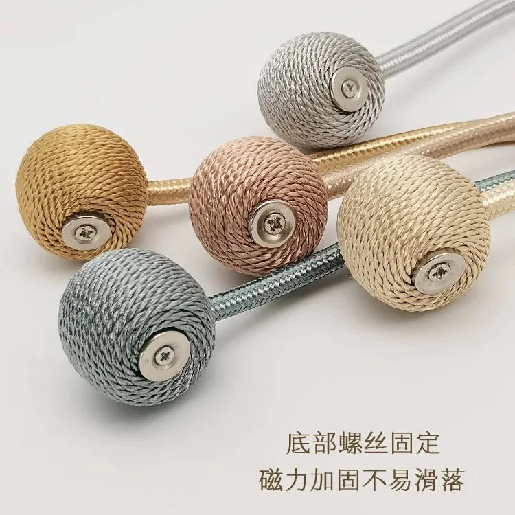 Description Picture 5 of itemMagnetic Ball Curtain Tiebacks Tie Rope Accessory Rods Accessoires Backs Holdbacks Buckle Clips Hook Holder Home Decor