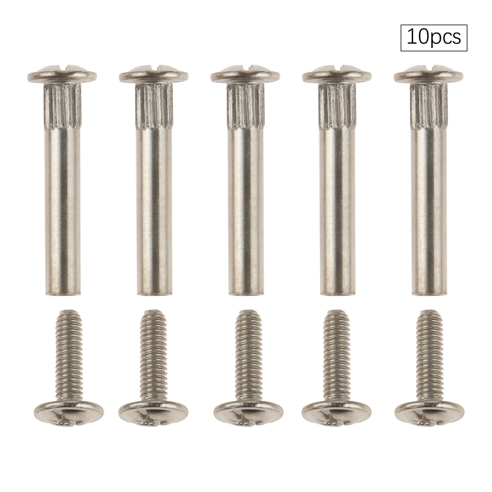 Description Picture 4 of item10 Set M5 Screw with Nut Kit Splint Nut Male-Female Snap Rivets Butt Set Kitchen Furniture Cabinet Childrens Bed Connectors Bolt