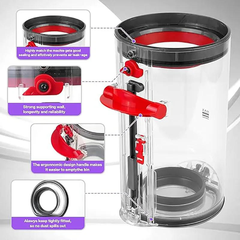 Description Picture 3 of itemUpgraded Canister Trash Cans Replacement Parts For Dyson V11 V15 SV14 SV15 SV22 Vacuum Cleaner Dust Bin Home Accessories