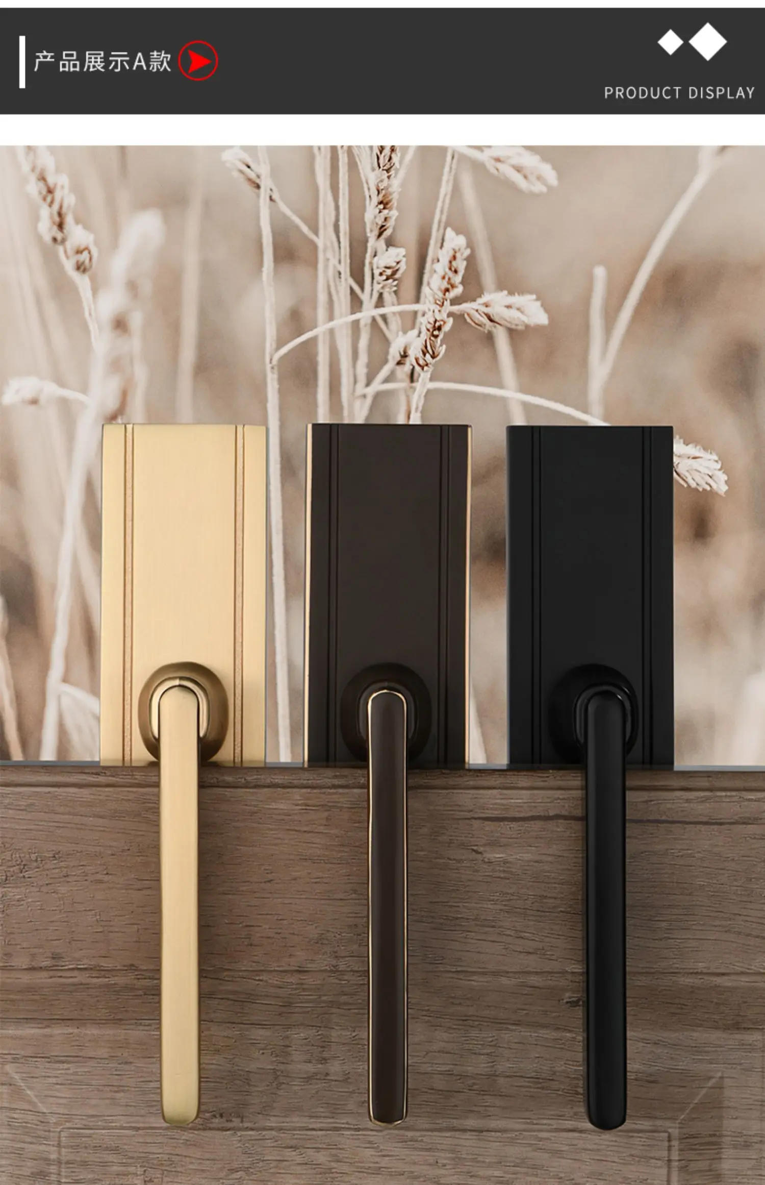 Description Picture 6 of itemHigh Quality Aluminum Alloy Bedroom Door Lock Indoor Door Handle Lockset Mute Security Door Locks Household Hardware Fittings