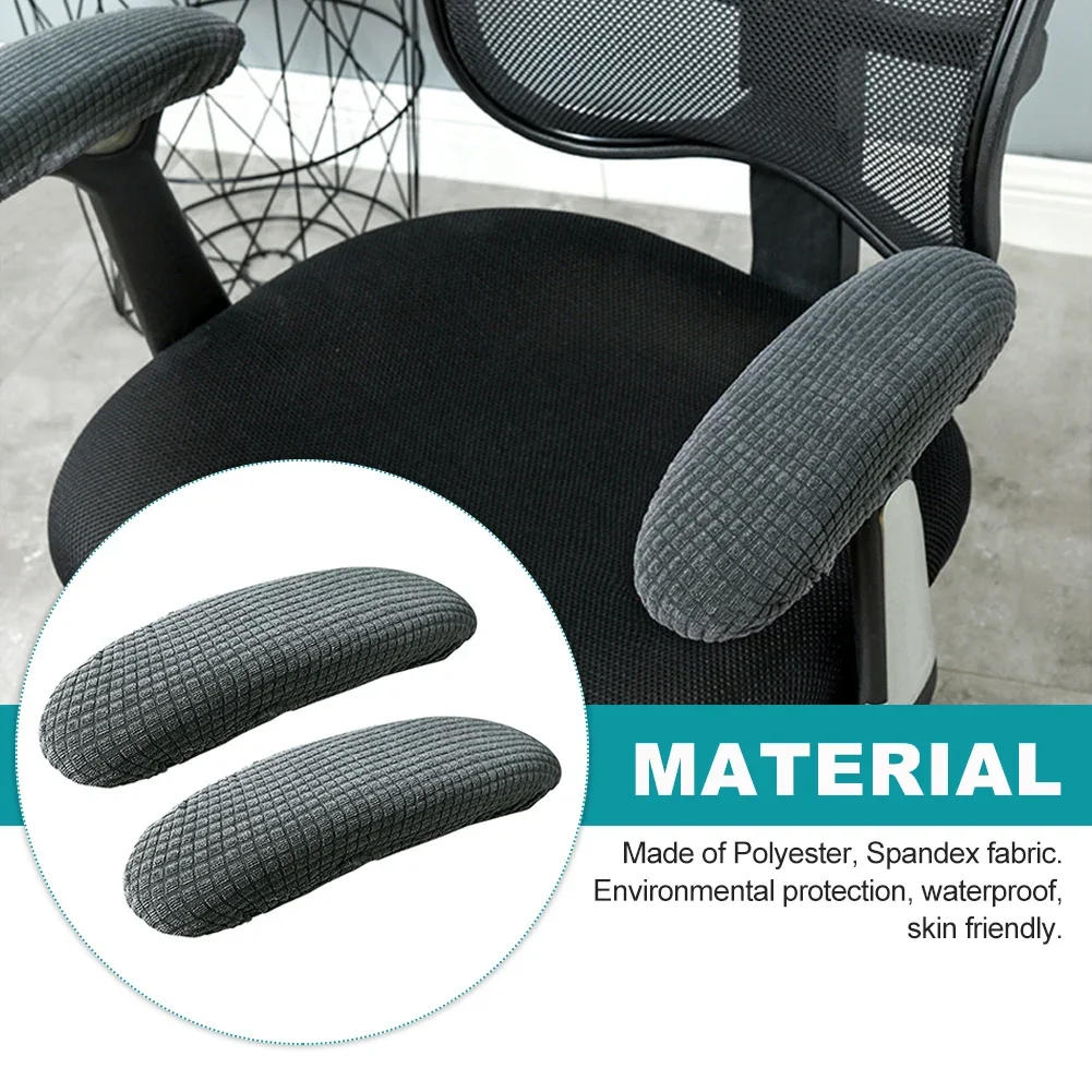 Description Picture 5 of item1pair Office Chair Armrest Cover Removable Elastic Washable Waterproof Fabric Elastic Half Pack for Office Chair Armrest Cheap
