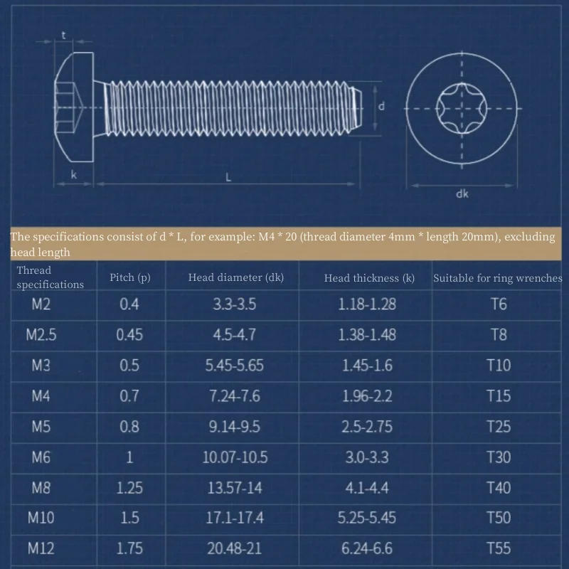 Description Picture 3 of item304 Stainless Steel Six Lobe Torx Button Round Head with Pin Anti-theft Tamper Proof Security Screw Bolt Torx Button Head Screw