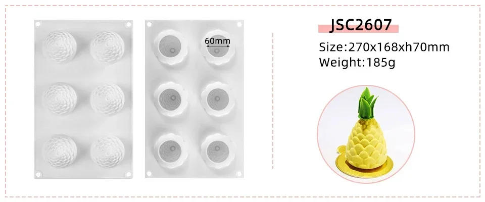 Description Picture 3 of itemFruit Silicone Mold for Pastry Desserts Mousse Cake Mold for Baking 3D Apple Pear Peach Lemon Cherry Strawberry Form Tray