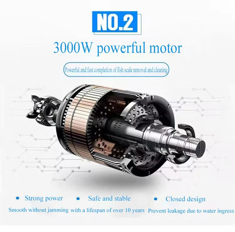 Description Picture 4 of itemElectric Automatic Fish Scale Remover High Efficiency Fish Scaler Fish Cleaning Machine