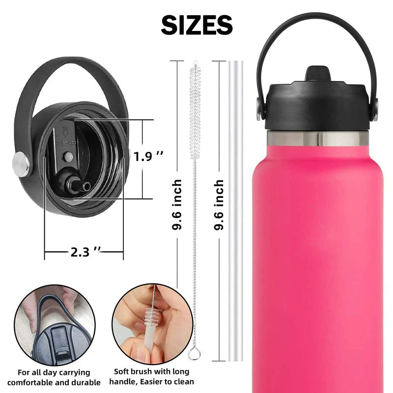 Description Picture 5 of itemLids with Straw for Hydroflask Wide Mouth 20 32 40 oz, Flex Straw Lid Fit for Hydro Flask Sports Water Bottles