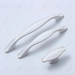 Vintage European Style Cabinet Door Handle Black White Coffee Color Wardrobe Drawer Handle Modern Minimalist Cabinet Door Handle
