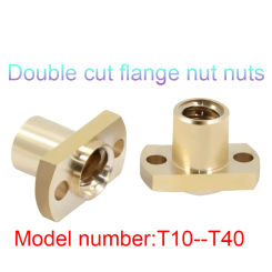 T8 Nut H Flange Copper Nut For T8 Lead Screw Pitch 2mm Lead 2mm/6mm for T8 Screw Trapezoidal Screw 3D Printer Parts