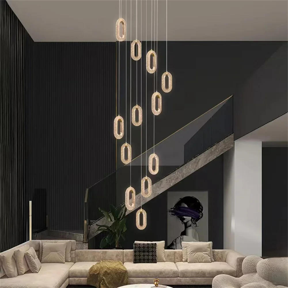 Description Picture 3 of itemIndoor Home Office Staircase Small Modern Aluminum Fixture Hang Lamp Circle Led Round Ring Pendant Light