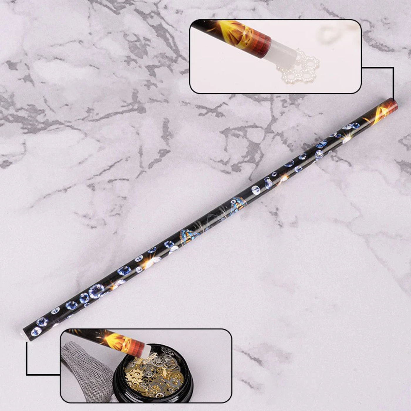 Description Picture 4 of item10/5pcs Nail Rhinestone Pickers Self-Adhesive Wax Pencil Nails Diamond Dotting Pen Nail Art Resin Gem/Rhinestone Picker Tools