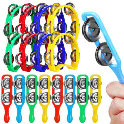 Hand Bells Tambourine Jingle Sticks Shaker Rattle Wooden Orff Musical Instruments For Toddler Early Educational Toys