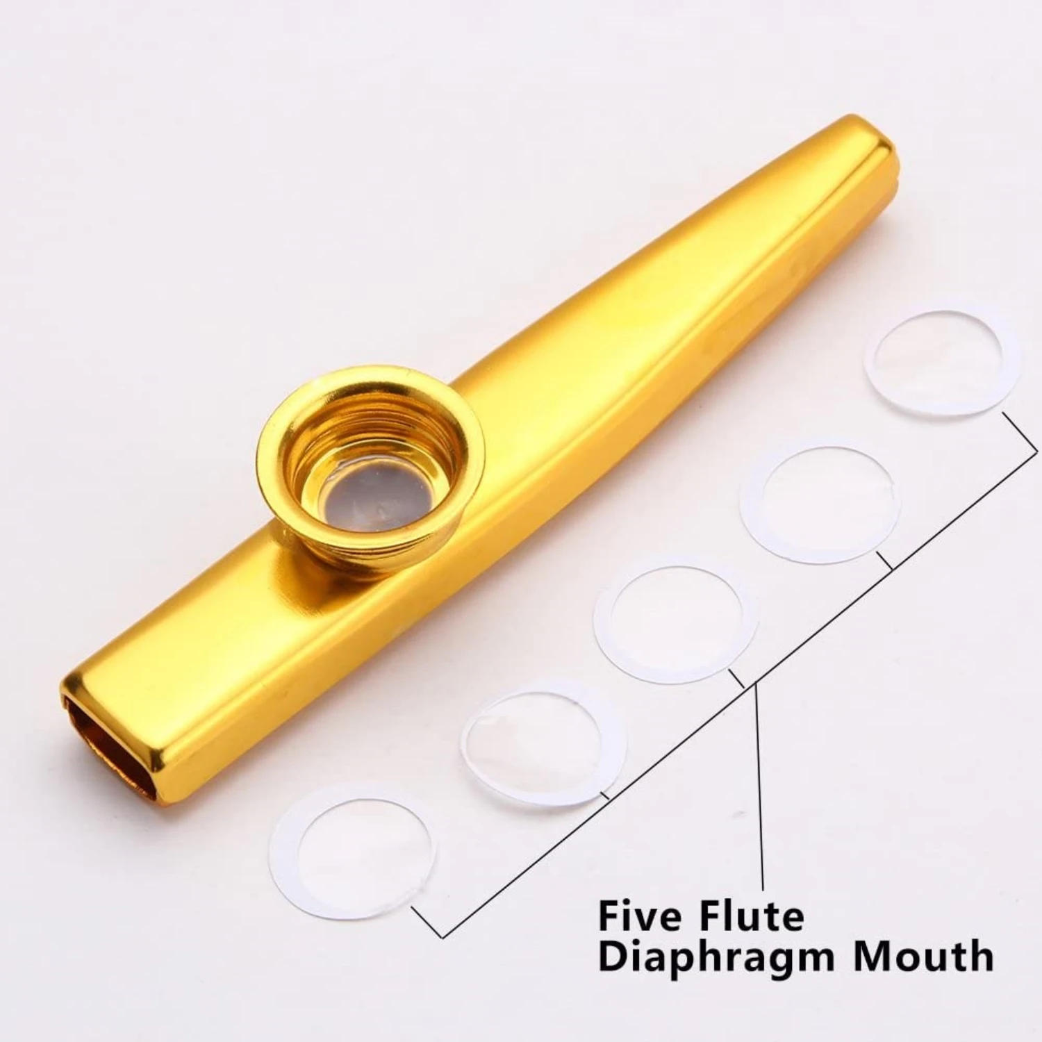 Description Picture 5 of itemMetal Kazoo Musical Instruments Flutes Diaphragm Mouth Kazoos Musical Instruments Good Companion for Guitar