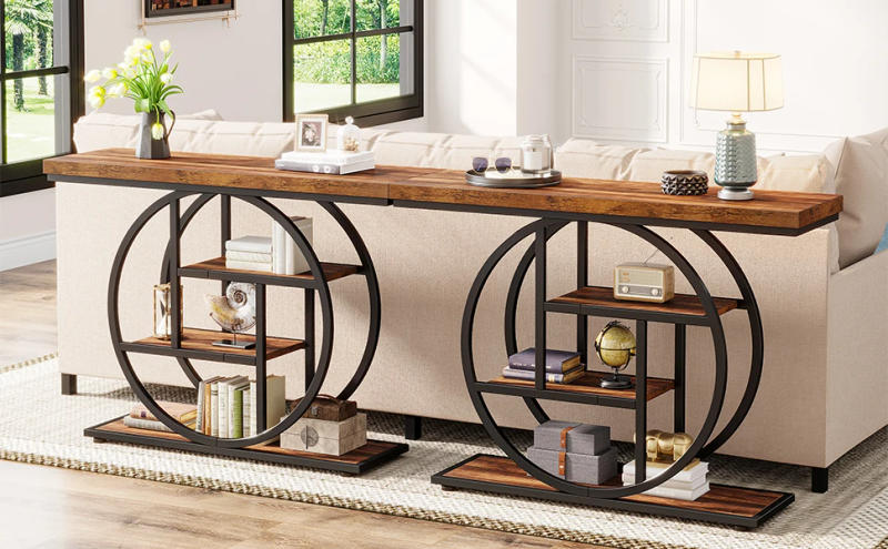 Description Picture 2 of itemConsole Table, 4-Tier Entryway Table, 41.3-Inch Industrial Sofa Table for Living Room, Foyer Hallway Table for Entrance