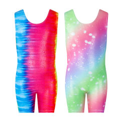2-pack Gymnastics Clothes Dance Ballet Girls Leotard Sleeveless Workout Outfits Bodysuit Gymnastics Clothes for Girls
