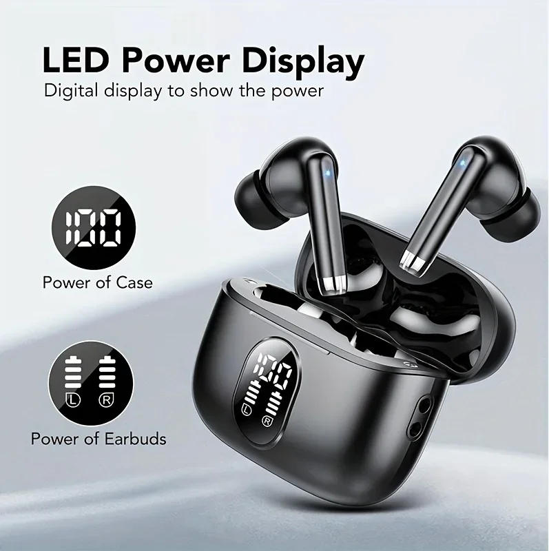 Description Picture 3 of itemUYUXIO Wireless Earphone 40dB Noise Cancelling Bluetooth 5.3 Headphone ENC with LED Display HD TWS Earbuds Transparency Mode