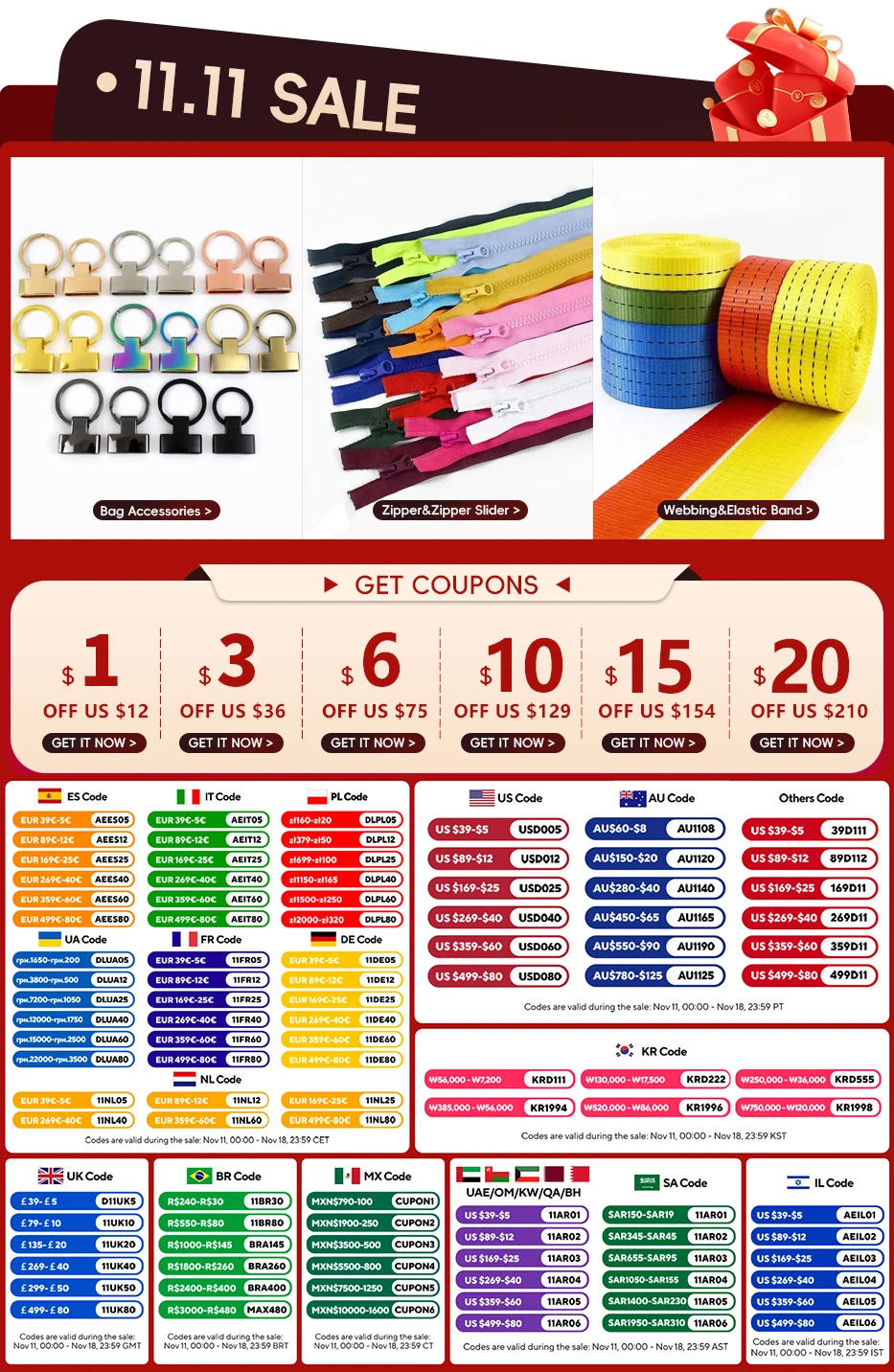 Description Picture 2 of item10Pcs 12-50mm Square Metal Buckles for Bag Strap Ring Hook Webbing Adjust Slider Clasp Backpack Tri-Glide Buckls Sew Accessories