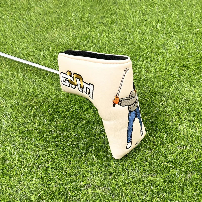 Description Picture 6 of item1pc Durable golf club head cover, soft embroidered golf club head, classic swing design, multiple colors to choose from