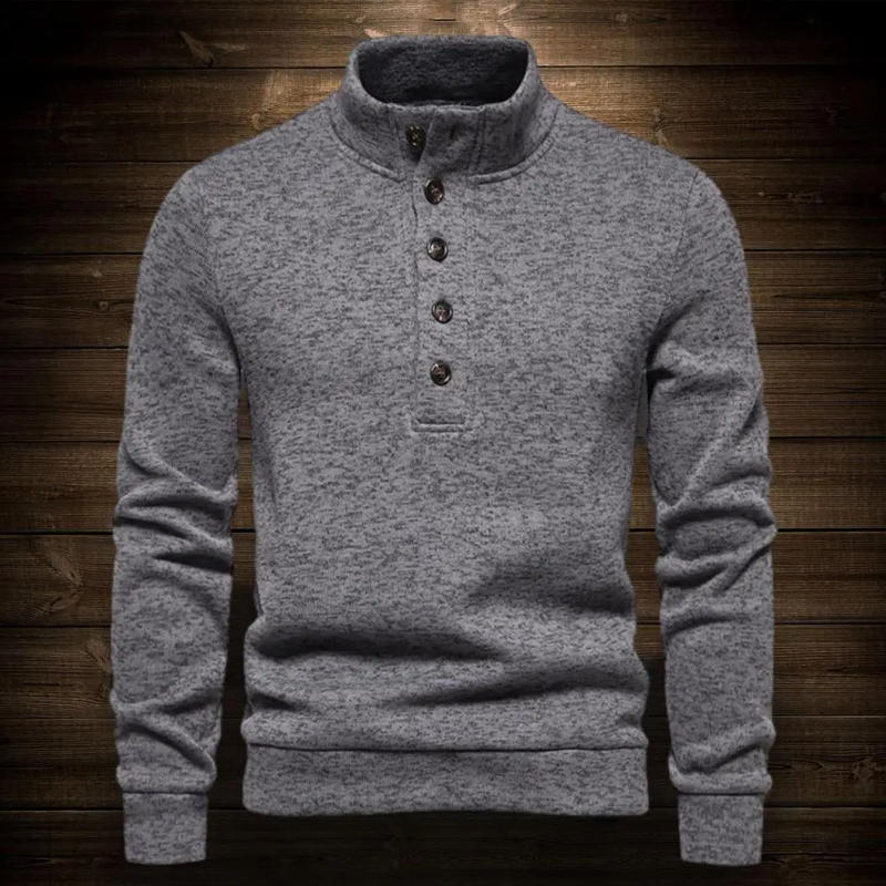 Description Picture 2 of itemMen Knitting Sweater Men's Turtleneck Button Down Sweaters for Autumn Winter Solid Color Knit Sweater Long Sleeve Lightweight