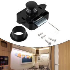 1PC Buttons Catch Lock Zinc Alloy Black For Cupboard Door Motorhome Cabinet Camper Caravan Latch Knobs Push Button Catch Lock