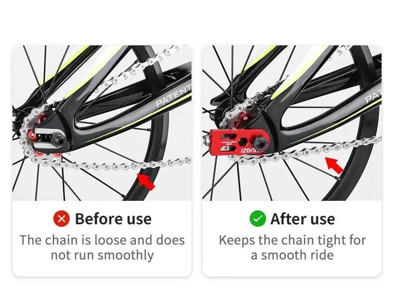 Description Picture 5 of itemAluminum Bicycle Chain Tensioner Single Speed Bike Chain Tension Adjuster BMX Folding Fixed Gear Bike Chain Adjuster