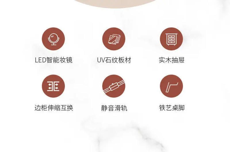 Description Picture 2 of itemNordic Makeup Vanity Table With Mirror Dressing Table Dressers Mobile Bedroom Storage Light Luxury Bedroom Furniture WWH25YH