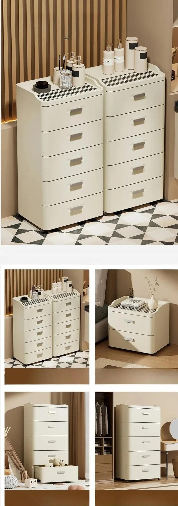 Description Picture 5 of itemDrawer Type Storage Box Multifunctional Bedroom Organizer Boxes Accessory Organizing Cases Large Storage Containers with Wheels