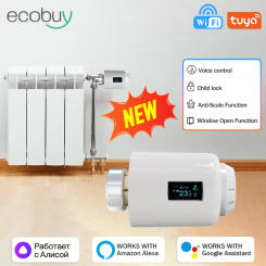 Tuya Smart Home Wifi Thermostatic Radiator Valve TRV Wifi Thermostat Smart Life Digital Temperature Controller Alexa Google Home